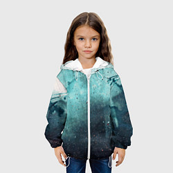 Куртка с капюшоном детская Светло-синий тени и краски, цвет: 3D-белый — фото 2