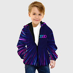 Куртка с капюшоном детская Audi neon speed lines, цвет: 3D-черный — фото 2