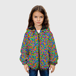 Куртка с капюшоном детская Мелкие блоки Тетрис, цвет: 3D-черный — фото 2