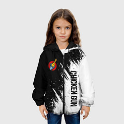 Куртка с капюшоном детская Chicken gun - белая краска, цвет: 3D-черный — фото 2