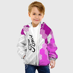 Куртка с капюшоном детская Ford pro racing: по-вертикали, цвет: 3D-белый — фото 2