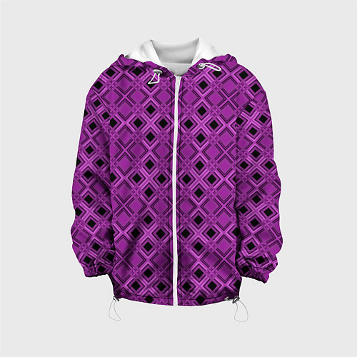 Детская куртка Геометрический узор в пурпурных и лиловых тонах / 3D-Белый – фото 1