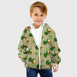 Куртка с капюшоном детская Авокадо и веточка, цвет: 3D-белый — фото 2