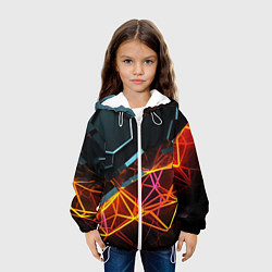 Куртка с капюшоном детская Разломленные плитки, цвет: 3D-белый — фото 2