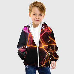 Куртка с капюшоном детская Неоновая конструкция, цвет: 3D-белый — фото 2