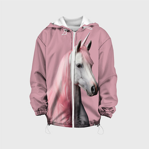 Детская куртка Единорог розовая грива / 3D-Белый – фото 1