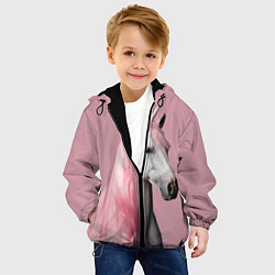 Куртка с капюшоном детская Единорог розовая грива, цвет: 3D-черный — фото 2