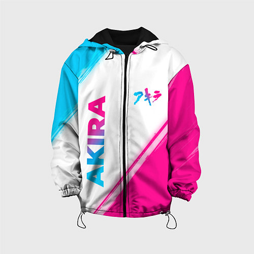 Детская куртка Akira neon gradient style: надпись, символ / 3D-Черный – фото 1