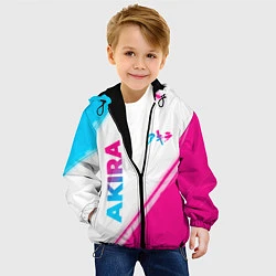 Куртка с капюшоном детская Akira neon gradient style: надпись, символ, цвет: 3D-черный — фото 2