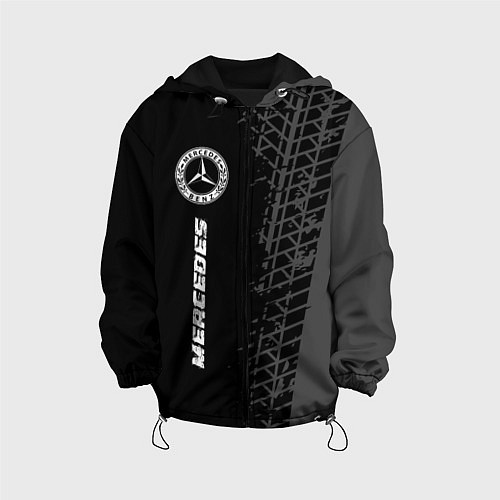 Детская куртка Mercedes speed на темном фоне со следами шин: по-в / 3D-Черный – фото 1