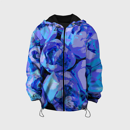 Детская куртка Синие розы стиль / 3D-Черный – фото 1