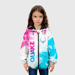 Куртка с капюшоном детская Quake neon gradient style: надпись, символ, цвет: 3D-черный — фото 2
