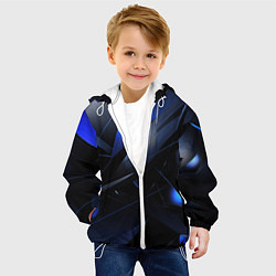 Куртка с капюшоном детская Blue black background, цвет: 3D-белый — фото 2