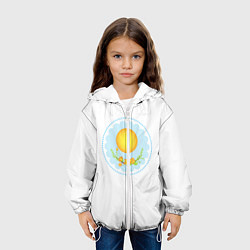 Куртка с капюшоном детская Солнце и цветы, цвет: 3D-белый — фото 2