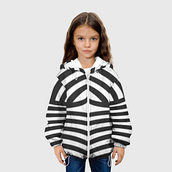 Куртка с капюшоном детская Классическая полоска костюма Барби, цвет: 3D-белый — фото 2