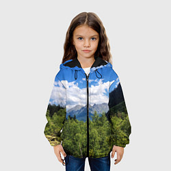 Куртка с капюшоном детская Фото гор, цвет: 3D-черный — фото 2