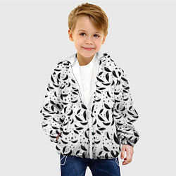 Куртка с капюшоном детская Черный листопад, цвет: 3D-белый — фото 2