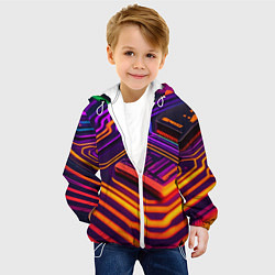 Куртка с капюшоном детская Микрочип, цвет: 3D-белый — фото 2