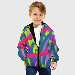 Куртка с капюшоном детская Цветастая графика, цвет: 3D-черный — фото 2