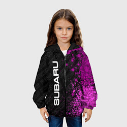 Куртка с капюшоном детская Subaru pro racing: по-вертикали, цвет: 3D-черный — фото 2