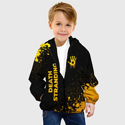 Куртка с капюшоном детская Death Stranding - gold gradient: надпись, символ, цвет: 3D-черный — фото 2