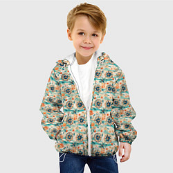 Куртка с капюшоном детская Компас летний паттерн, цвет: 3D-белый — фото 2