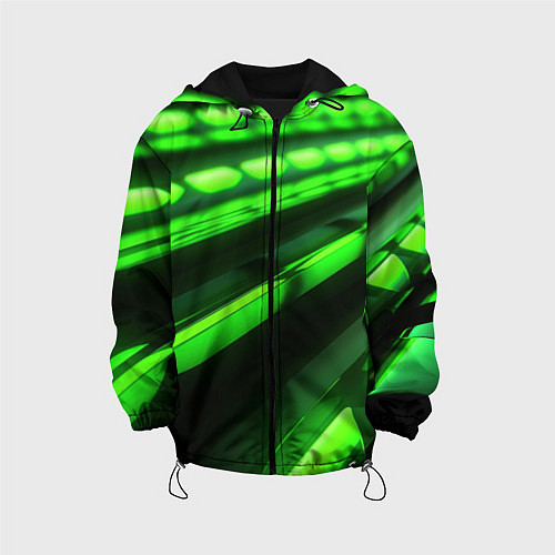 Детская куртка Green neon abstract / 3D-Черный – фото 1