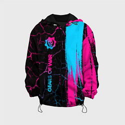 Куртка с капюшоном детская Gears of War - neon gradient: по-вертикали, цвет: 3D-черный
