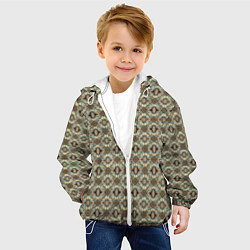 Куртка с капюшоном детская Золотисто-коричневая симметрия, цвет: 3D-белый — фото 2