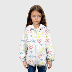 Куртка с капюшоном детская Color hearts, цвет: 3D-белый — фото 2