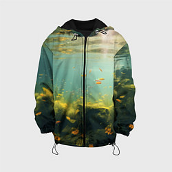 Куртка с капюшоном детская Рыбки в море, цвет: 3D-черный