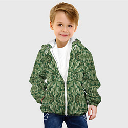 Куртка с капюшоном детская Зелёный гобелен, цвет: 3D-белый — фото 2