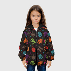 Куртка с капюшоном детская Весёлый хэллоуин, цвет: 3D-черный — фото 2