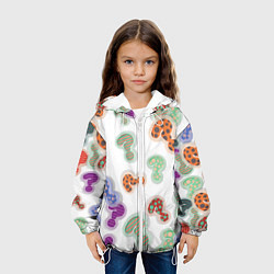 Куртка с капюшоном детская Вопросики, цвет: 3D-белый — фото 2