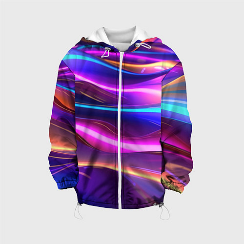 Детская куртка Неоновые волны / 3D-Белый – фото 1