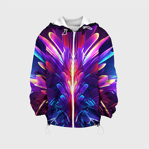 Детская куртка Неоновые объекты абстракция / 3D-Белый – фото 1