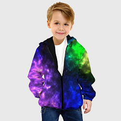 Куртка с капюшоном детская Космос мультицвет, цвет: 3D-черный — фото 2