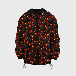 Куртка с капюшоном детская Огненные камни, цвет: 3D-черный