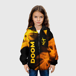 Куртка с капюшоном детская Doom - gold gradient: надпись, символ, цвет: 3D-черный — фото 2