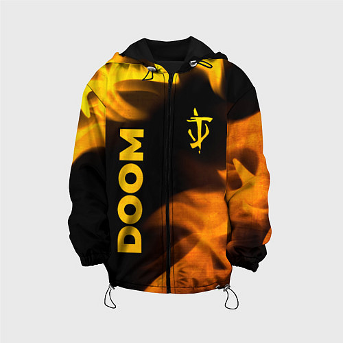 Детская куртка Doom - gold gradient: надпись, символ / 3D-Черный – фото 1