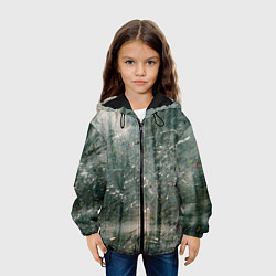 Куртка с капюшоном детская Тени деревьев и краски, цвет: 3D-черный — фото 2