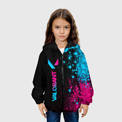 Куртка с капюшоном детская Valorant - neon gradient: по-вертикали, цвет: 3D-черный — фото 2