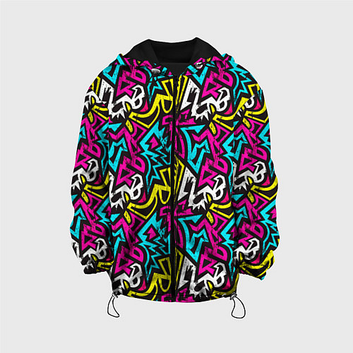 Детская куртка Цветные зигзаги Colored zigzags / 3D-Черный – фото 1