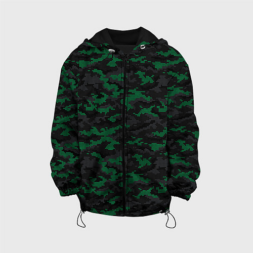 Детская куртка Точечный камуфляжный узор Spot camouflage pattern / 3D-Черный – фото 1