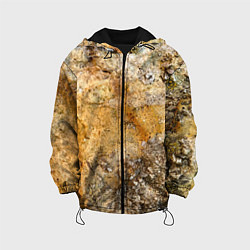 Куртка с капюшоном детская Скалистая поверхность, цвет: 3D-черный