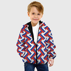 Куртка с капюшоном детская Россия - плетёнка, цвет: 3D-черный — фото 2