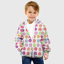 Куртка с капюшоном детская Цветные кружочки, цвет: 3D-белый — фото 2