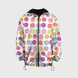 Куртка с капюшоном детская Цветные кружочки, цвет: 3D-черный