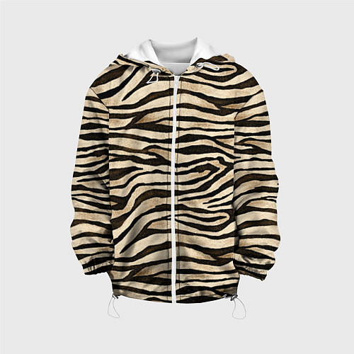 Детская куртка Шкура зебры и белого тигра / 3D-Белый – фото 1