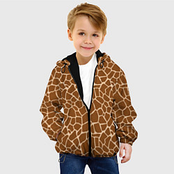 Куртка с капюшоном детская Пятнистая шкура жирафа, цвет: 3D-черный — фото 2